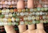 CAA3345 15 inches 8mm faceted round agate beads wholesale