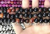 CAA3380 15 inches 10mm faceted round agate beads wholesale