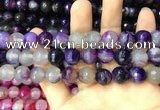 CAA3398 15 inches 12mm faceted round agate beads wholesale