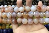 CAA3421 15 inches 14mm faceted round agate beads wholesale
