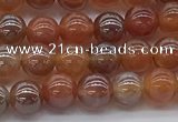 CAA3500 15.5 inches 4mm round AB-color fire agate beads wholesale