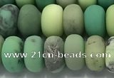 CAA3524 15.5 inches 6*10mm rondelle matte grass agate beads wholesale