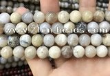 CAA3585 15.5 inches 12mm round ocean fossil agate beads wholesale