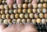 CAA3604 15.5 inches 10mm round yellow crazy lace agate beads