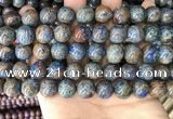 CAA4012 15.5 inches 12mm round blue crazy lace agate beads