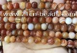CAA4027 15.5 inches 8mm round line agate beads wholesale