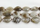 CAA4080 15.5 inches 22*30mm - 26*32mm faceted freeform line agate beads