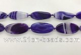 CAA4310 15.5 inches 25*50mm twisted oval line agate beads