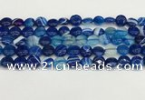 CAA4585 15.5 inches 10mm flat round banded agate beads wholesale