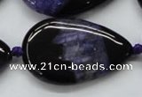 CAA459 15.5 inches 24*40mm flat teardrop agate druzy geode beads