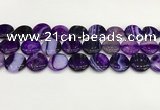 CAA4613 15.5 inches 18mm flat round banded agate beads wholesale