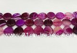 CAA4614 15.5 inches 18mm flat round banded agate beads wholesale