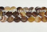 CAA4620 15.5 inches 20mm flat round banded agate beads wholesale