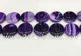 CAA4637 15.5 inches 30mm flat round banded agate beads wholesale