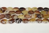 CAA4661 15.5 inches 13*18mm oval banded agate beads wholesale