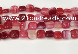 CAA4737 15.5 inches 12*12mm square banded agate beads wholesale