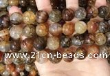 CAA5051 15.5 inches 14mm round dragon veins agate beads wholesale