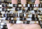 CAA5116 15.5 inches 8*33mm rice striped agate beads wholesale