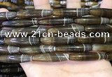 CAA5118 15.5 inches 8*33mm rice striped agate beads wholesale