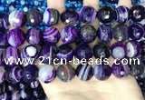 CAA5183 15.5 inches 16mm faceted round banded agate beads