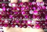 CAA5186 15.5 inches 8mm faceted round banded agate beads