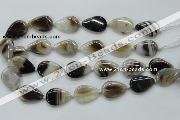 CAA533 15.5 inches 20*30mm flat teardrop madagascar agate beads