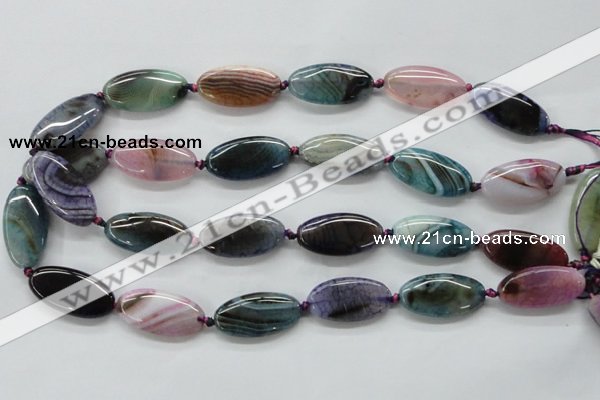 CAA551 15.5 inches 15*30mm oval dyed madagascar agate beads