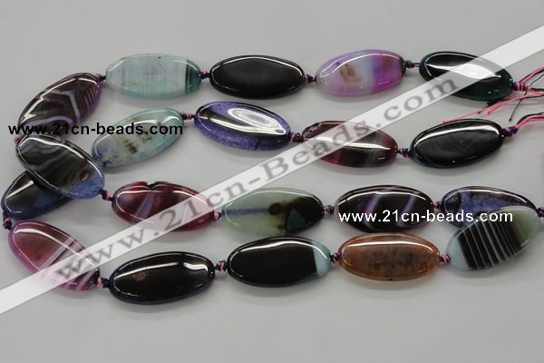 CAA553 15.5 inches 20*40mm oval dyed madagascar agate beads