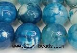 CAA5531 15 inches 10mm faceted round fire crackle agate beads