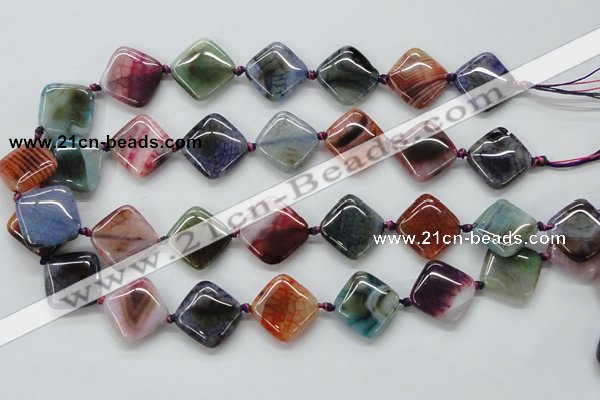 CAA555 15.5 inches 20*20mm diamond dyed madagascar agate beads