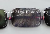 CAA590 15.5 inches 22*30mm faceted rectangle dragon veins agate beads