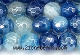 CAA5991 15 inches 6mm faceted round AB-color line agate beads
