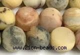 CAA6087 15 inches 8mm round matte yellow crazy lace agate beads