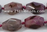 CAA611 15.5 inches 18*25mm faceted nuggets dragon veins agate beads
