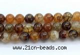 CAA6114 15.5 inches 12mm round dragon vein agate gemstone beads