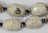 CAA653 15.5 inches 15*20mm faceted egg-shaped agate beads