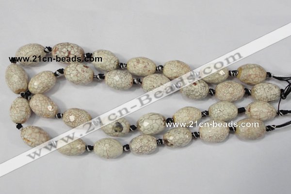 CAA653 15.5 inches 15*20mm faceted egg-shaped agate beads