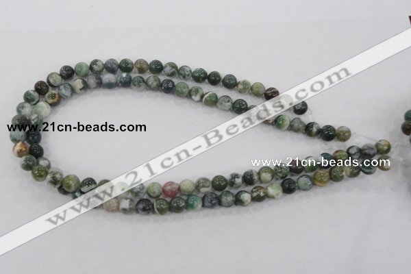 CAA701 15.5 inches 8mm round tree agate gemstone beads wholesale