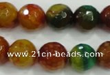 CAA718 15.5 inches 12mm faceted round fire crackle agate beads