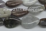 CAA777 15.5 inches 13*18mm flat teardrop New Brazilian agate beads