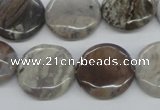CAA778 15.5 inches 20mm flat round New Brazilian agate beads