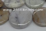 CAA779 15.5 inches 25mm flat round New Brazilian agate beads