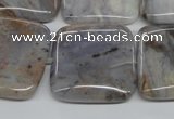 CAA780 15.5 inches 25*25mm square New Brazilian agate beads