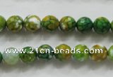 CAA790 15.5 inches 8mm faceted round fire crackle agate beads