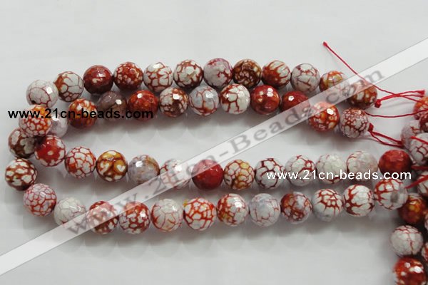 CAA811 15.5 inches 16mm faceted round fire crackle agate beads
