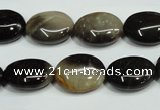 CAA959 15.5 inches 12*16mm oval natural fossil wood agate beads