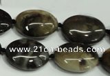 CAA961 15.5 inches 15*20mm oval natural fossil wood agate beads