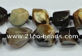 CAA977 8*10mm � 18*20mm nuggets natural fossil wood agate beads