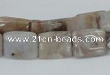 CAB110 15.5 inches 12*16mm rectangle natural brazil agate beads