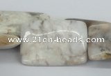 CAB114 15.5 inches 25*35mm rectangle natural brazil agate beads